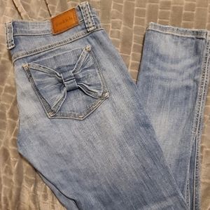 Frankie B jeans low rise rear bow pockets